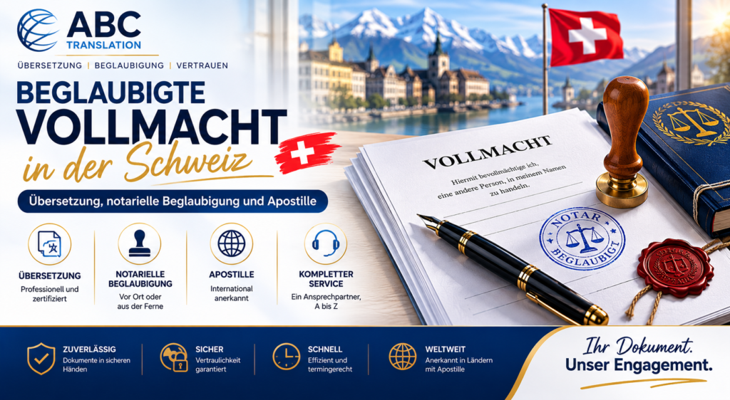 Beglaubigte Vollmacht Schweiz