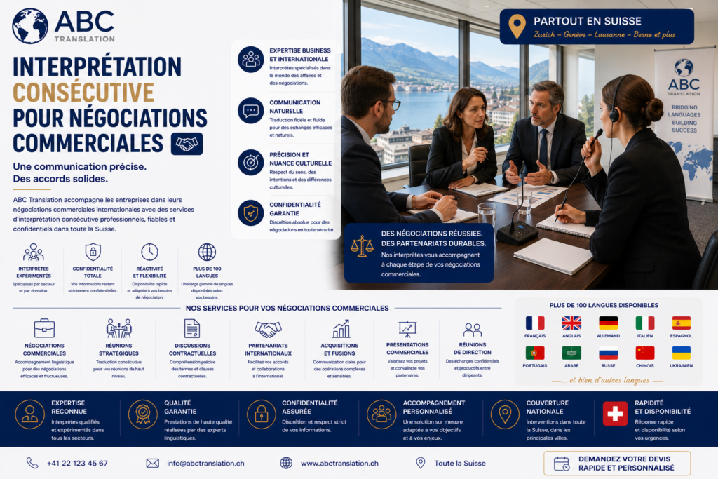 Interprétation consécutive pour négociations commerciales