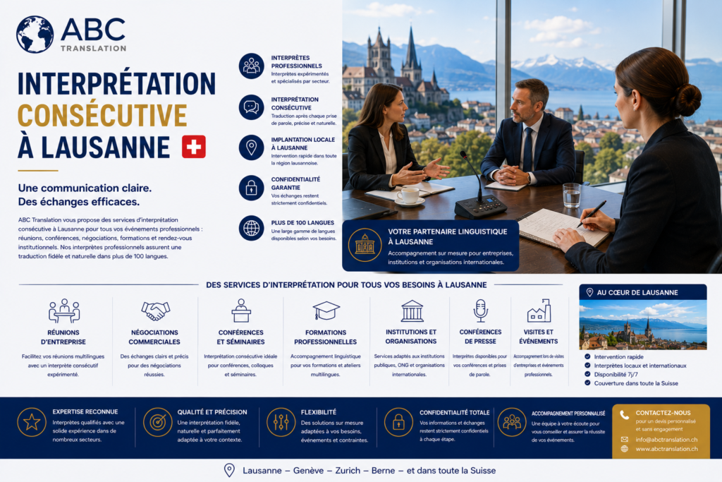Interprétation consécutive à Lausanne