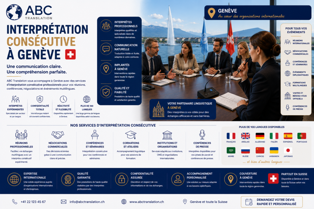 Interprétation consécutive à Genève