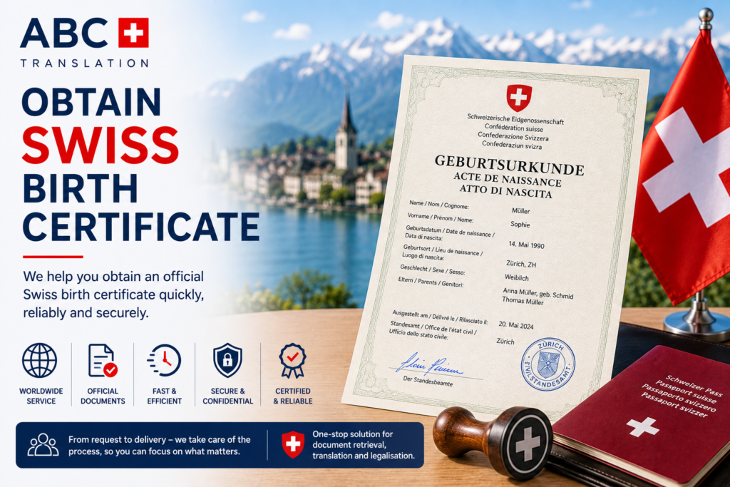 obtain Swiss birth certificate