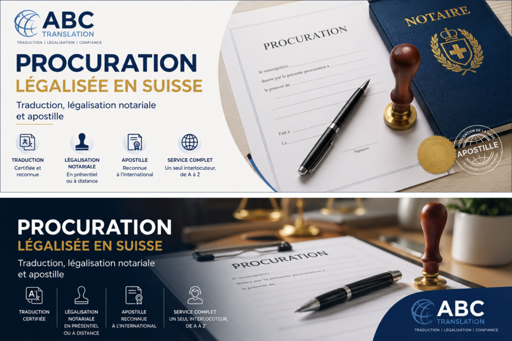 Procuration légalisée Suisse