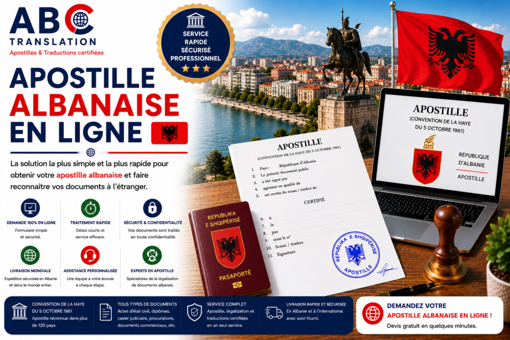 Apostille albanaise en ligne