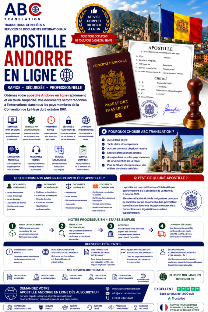 Apostille Andorre en ligne
