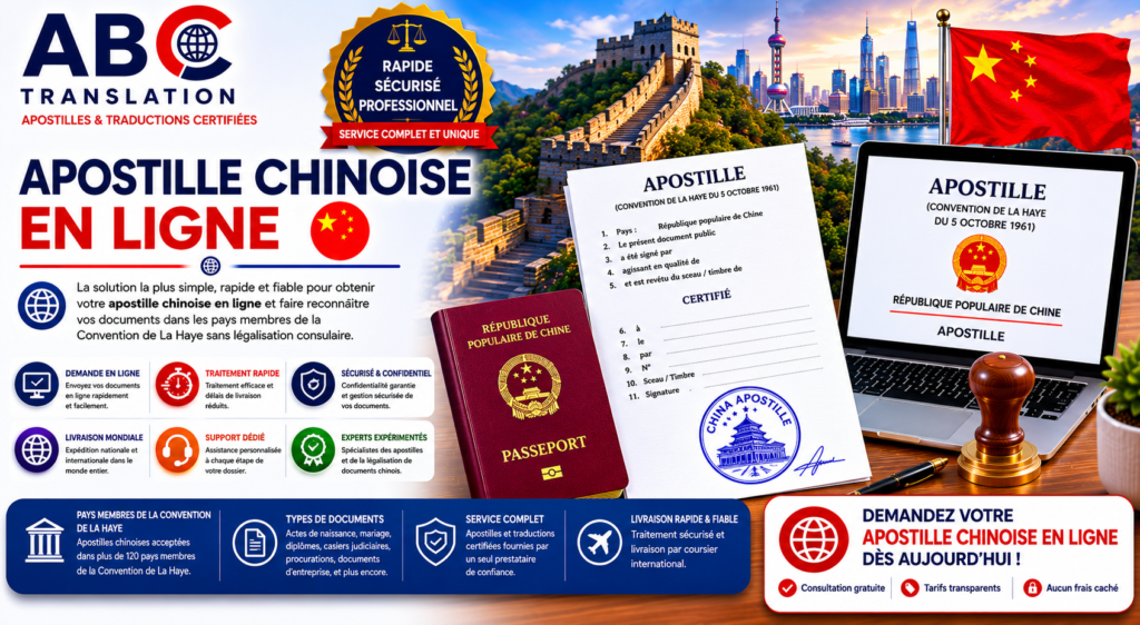 Apostille chinoise en ligne