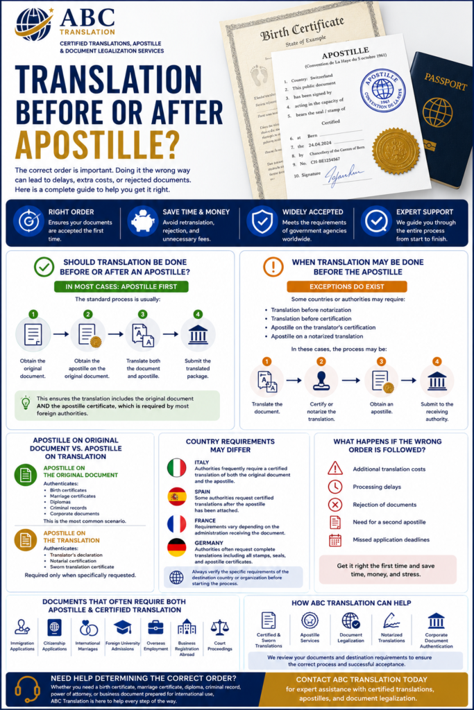 Translation Before or After Apostille