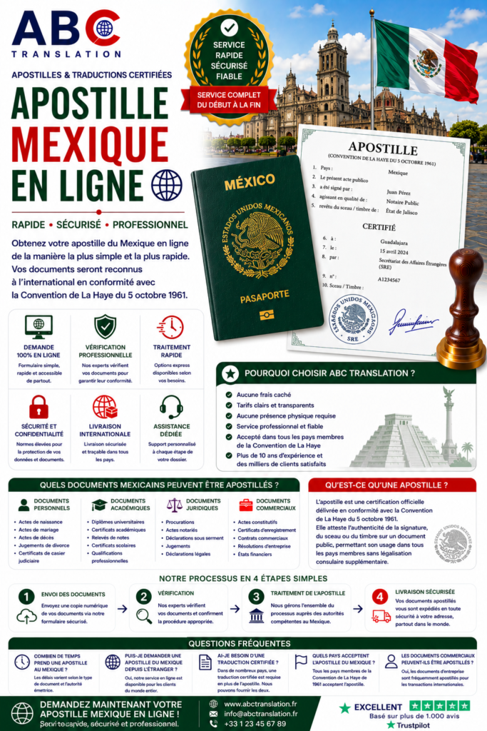 Apostille Mexique en ligne