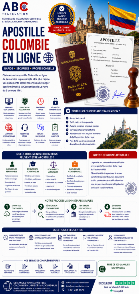 Apostille Colombie en ligne