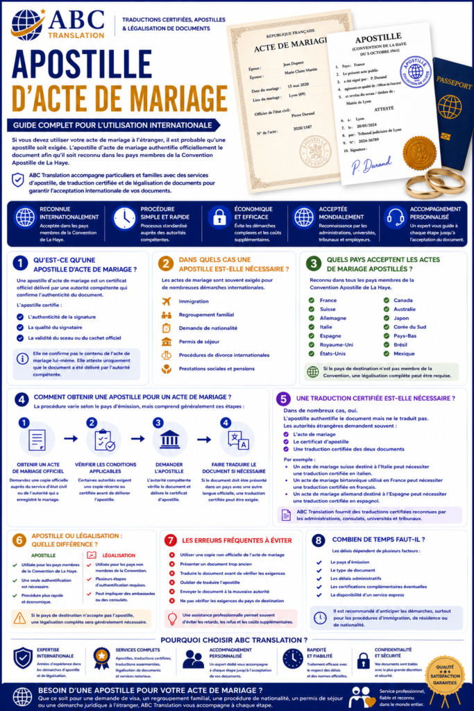 Apostille d'acte de mariage