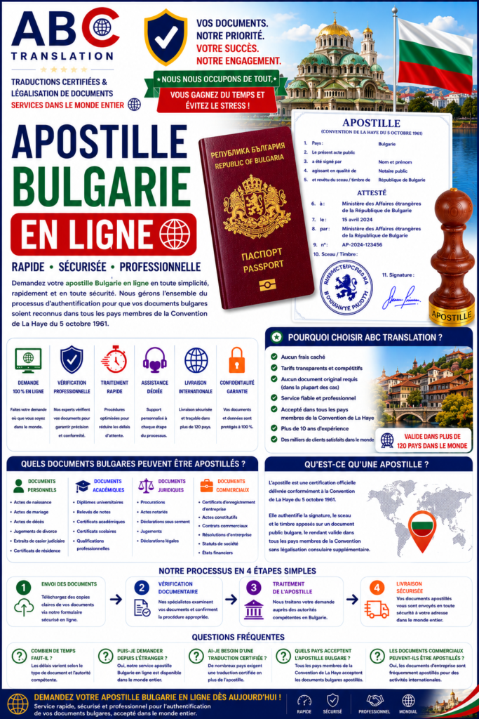 Apostille Bulgarie en ligne