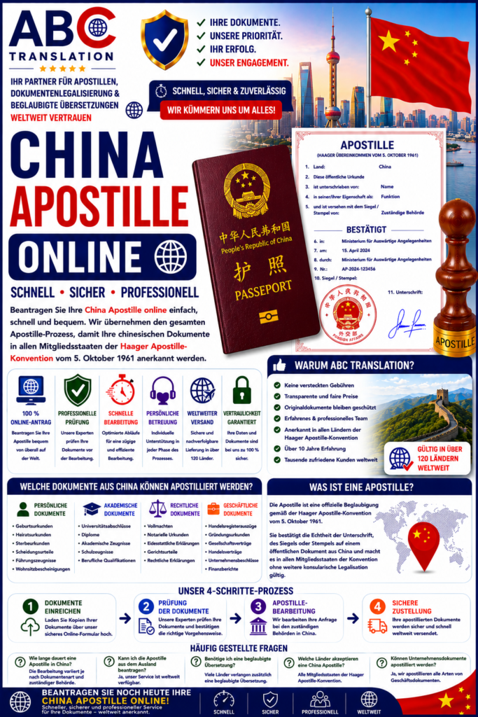 China Apostille online Schweiz
