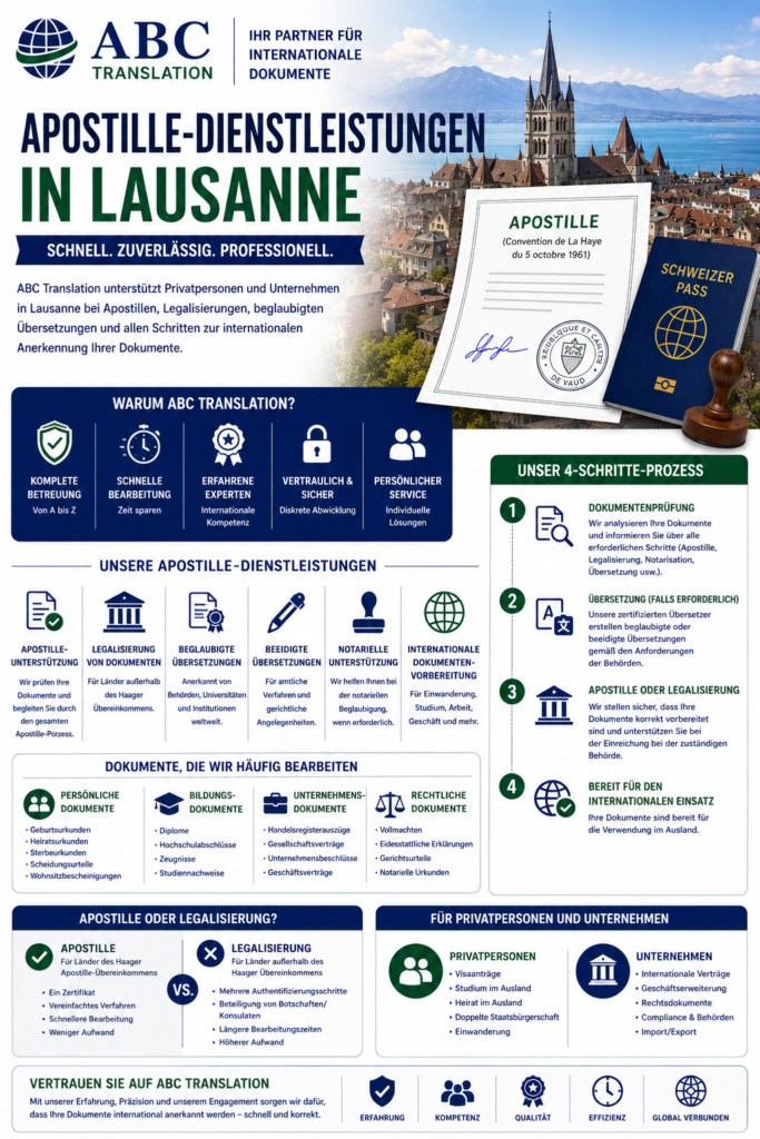 Apostille-Dienstleistungen in Lausanne