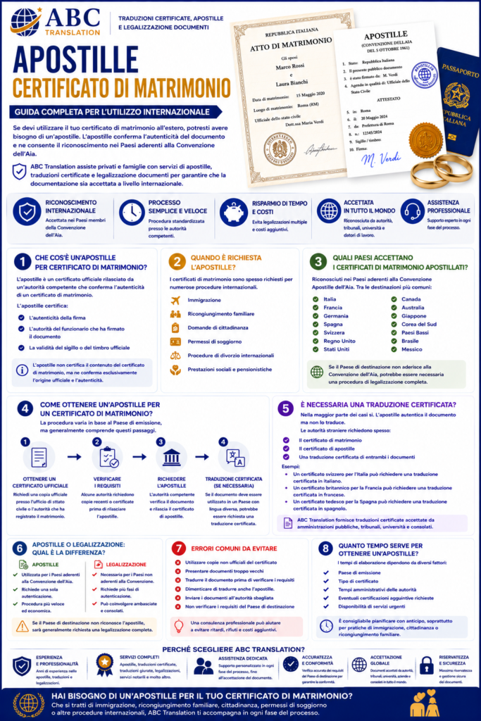 Apostille certificato di matrimonio