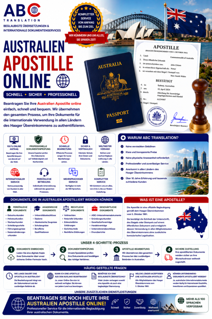 Australien Apostille online