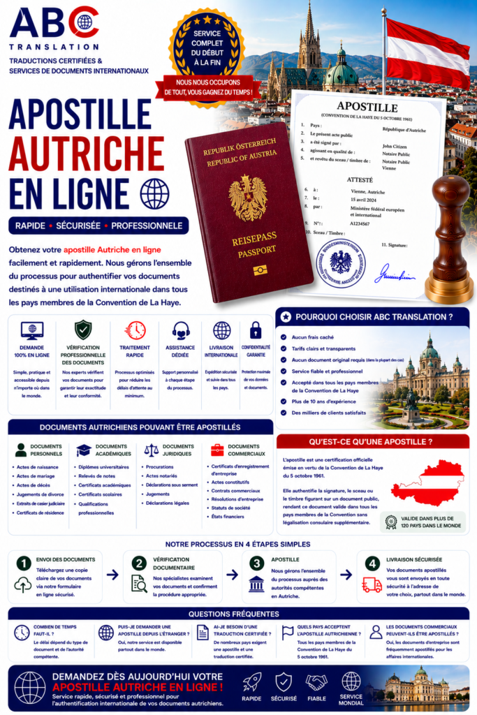 Apostille Autriche en ligne