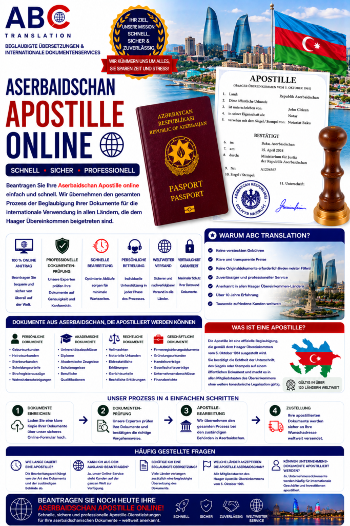 Aserbaidschan Apostille online