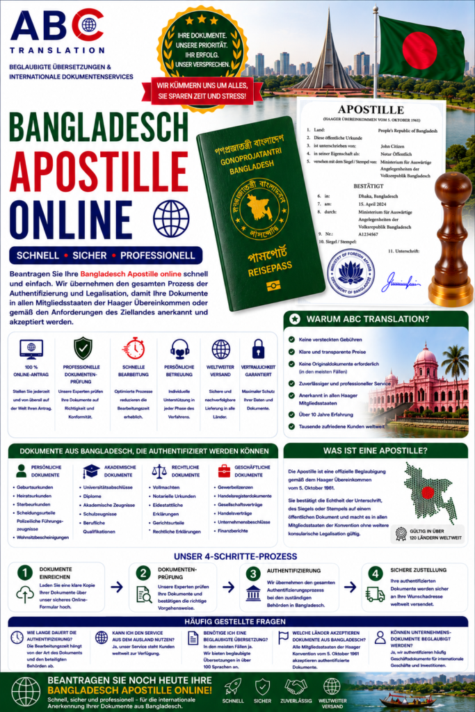 Bangladesch Apostille online