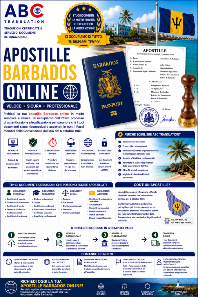 Apostille Barbados online