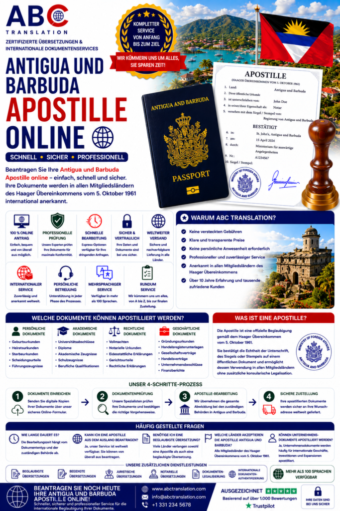 Antigua und Barbuda Apostille online