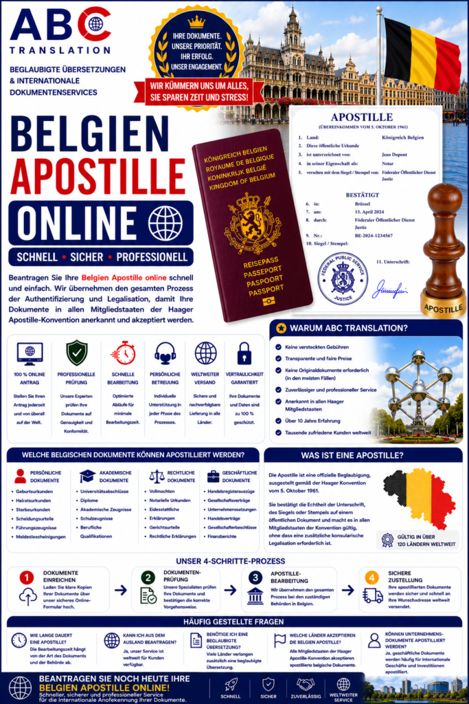 Belgien Apostille online