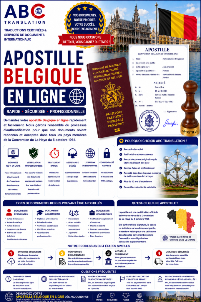 Apostille Belgique en ligne