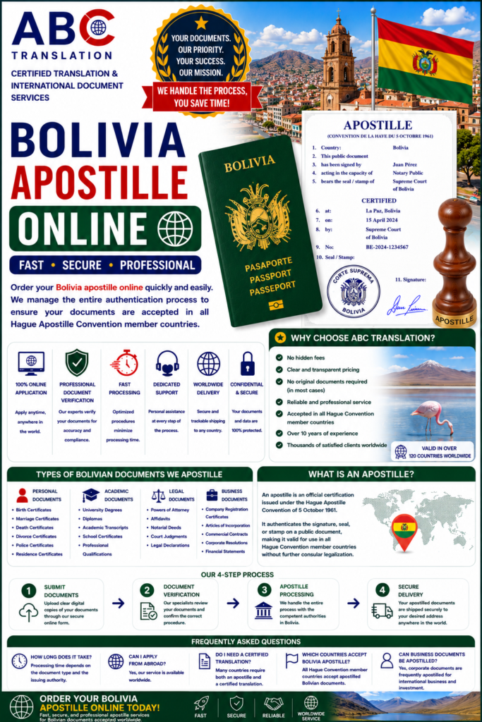 Bolivia apostille online