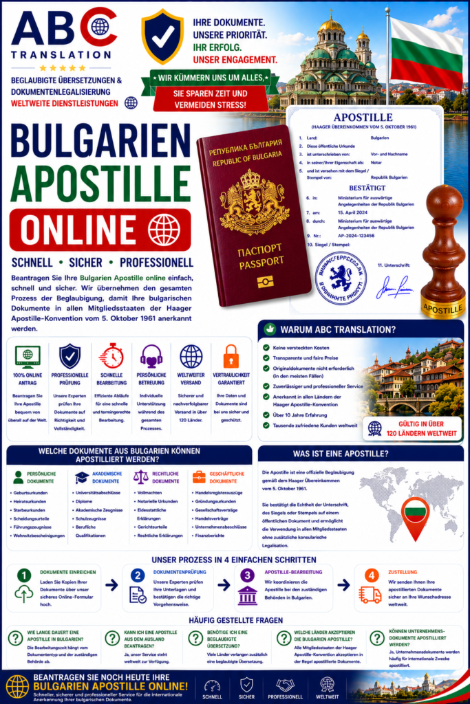 Bulgarien Apostille online
