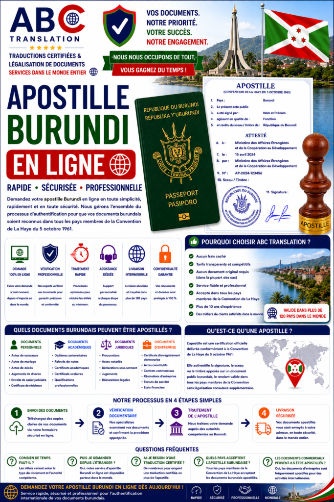 Apostille Burundi en ligne