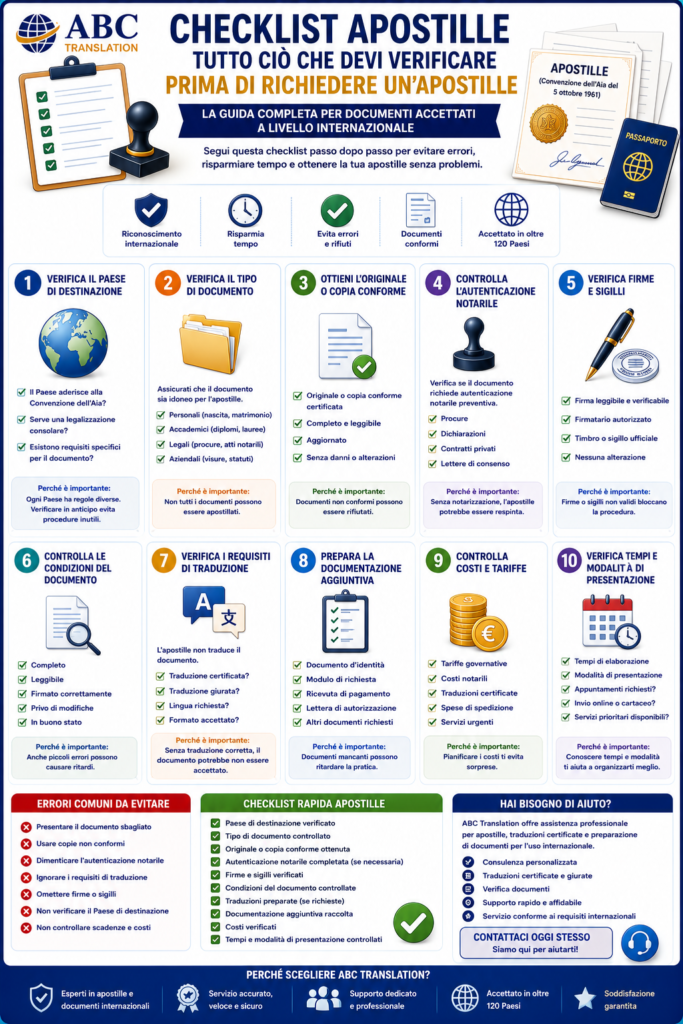 Checklist Apostille Svizzera