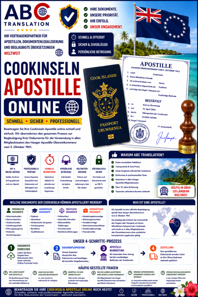 Cookinseln Apostille online