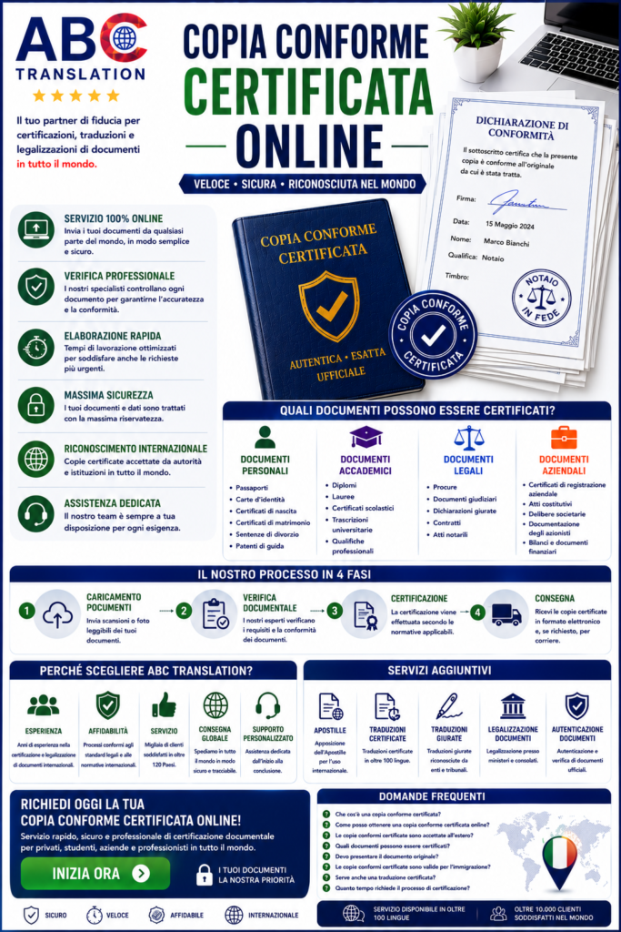 Copia conforme certificata online