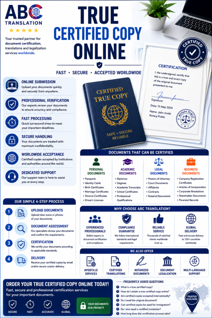 True certified copy online