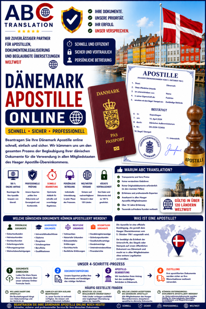 Dänemark Apostille online