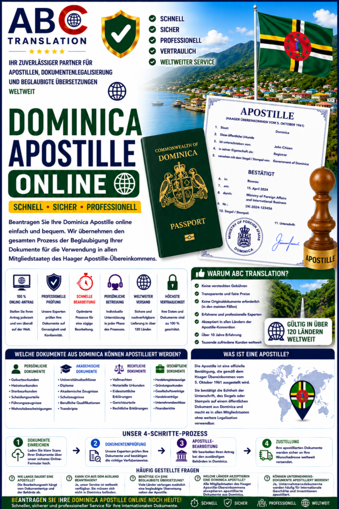Dominica Apostille online Schweiz