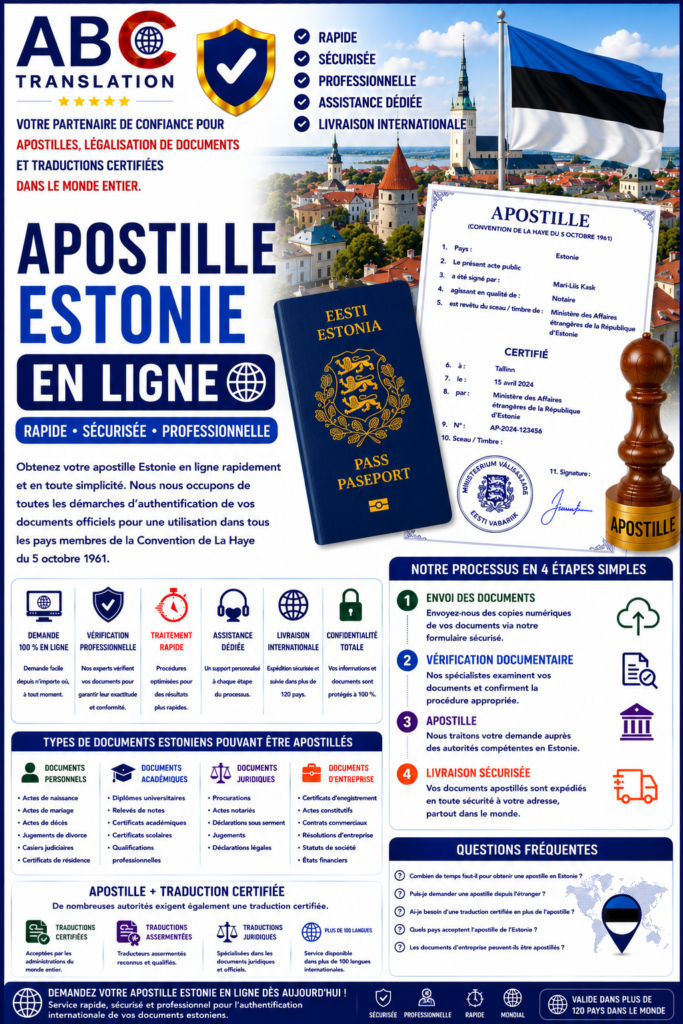 Apostille Estonie en ligne