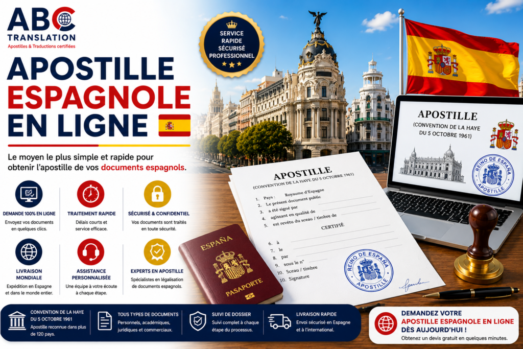 Apostille espagnole en ligne