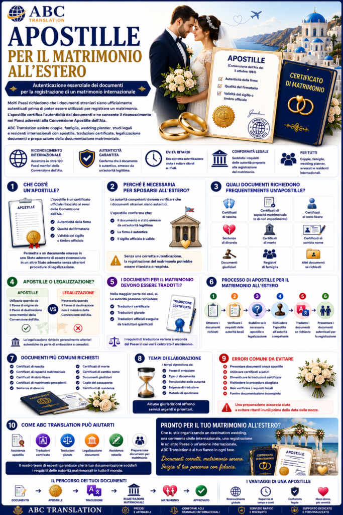 Apostille per il matrimonio all'estero