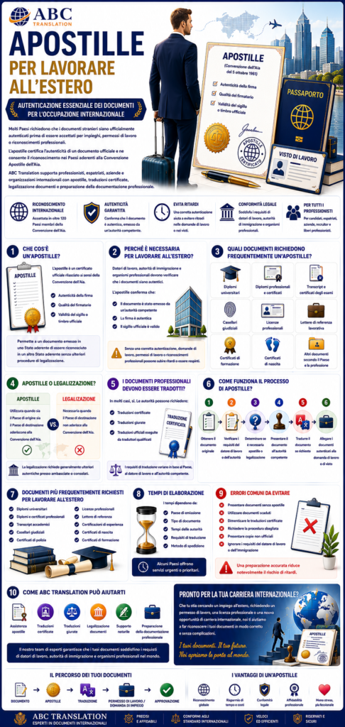 Apostille per lavorare all'estero