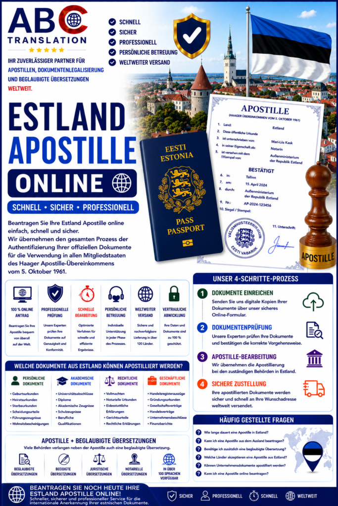 Estland Apostille online
