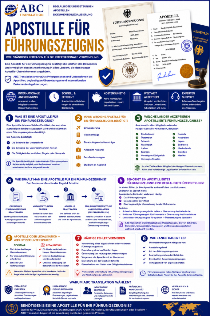 Apostille für Führungszeugnis
