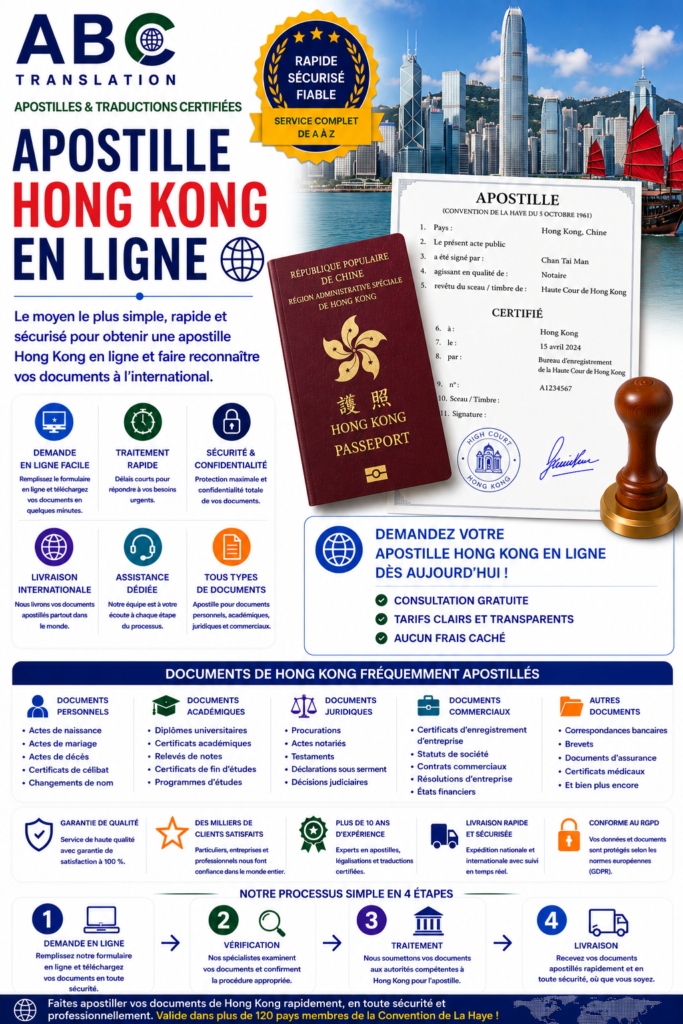 Apostille Hong Kong en ligne