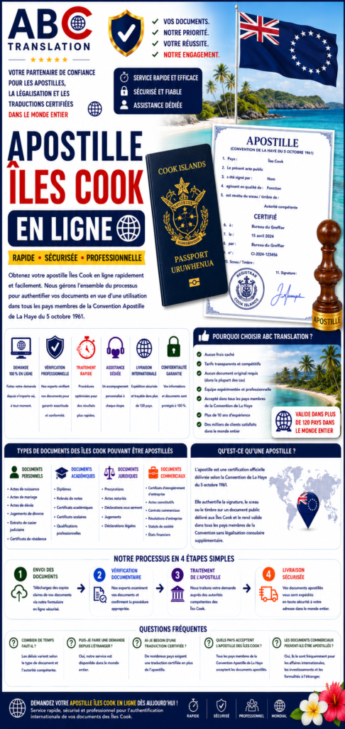 Apostille Îles Cook en ligne