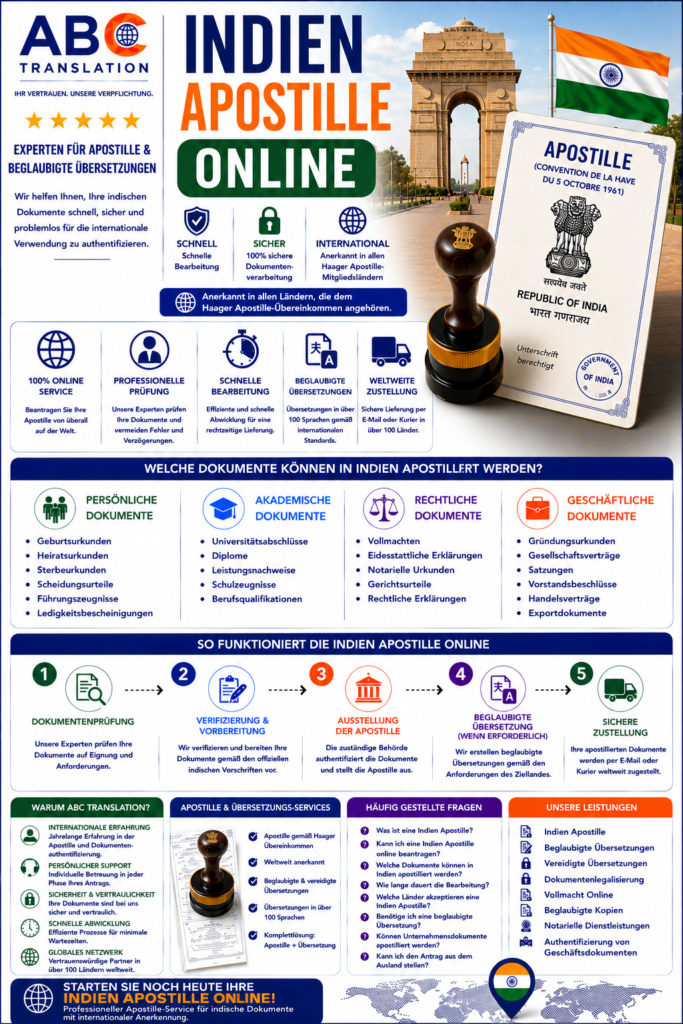 Indien Apostille Online