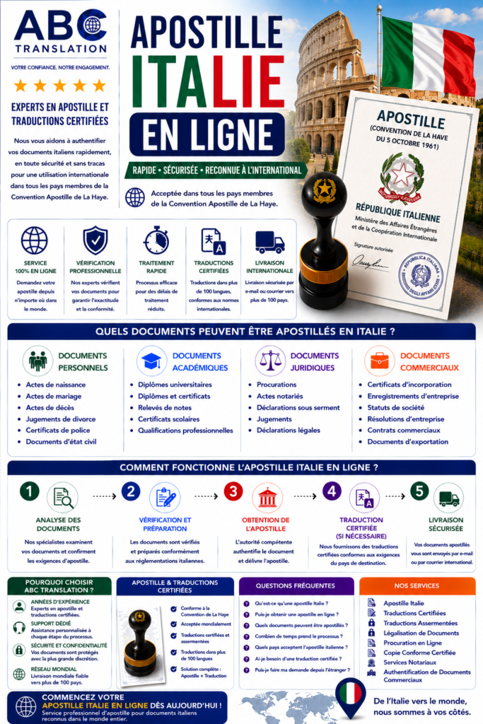Apostille Italie en ligne