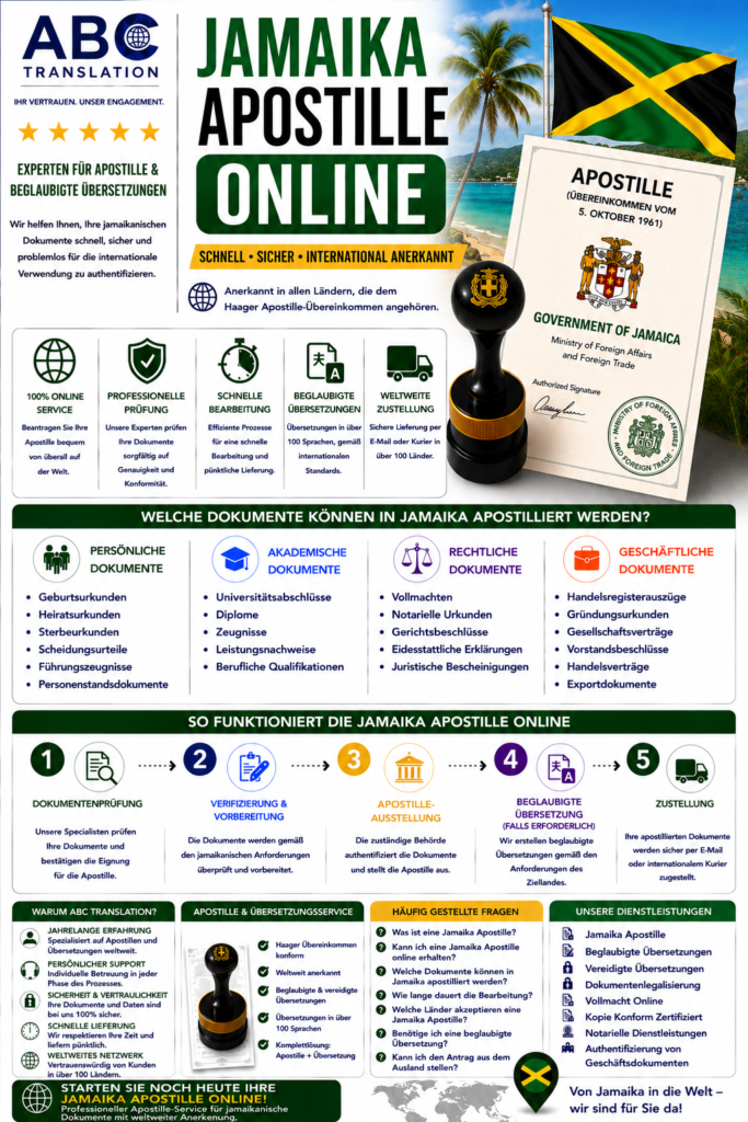 Jamaika Apostille Online