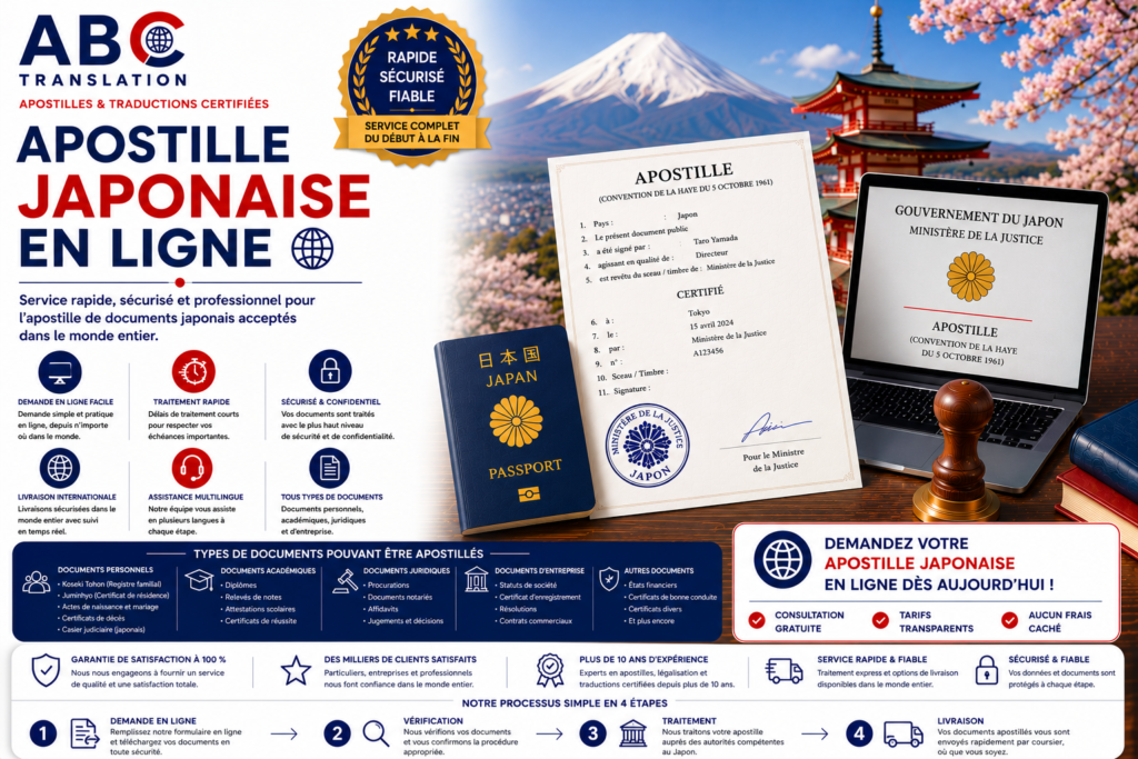 Apostille japonaise en ligne