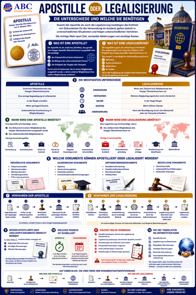 Apostille oder Legalisation