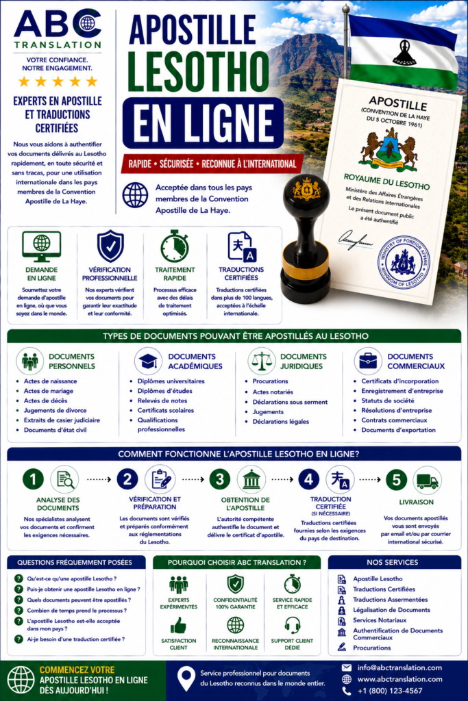 Apostille Lesotho en ligne