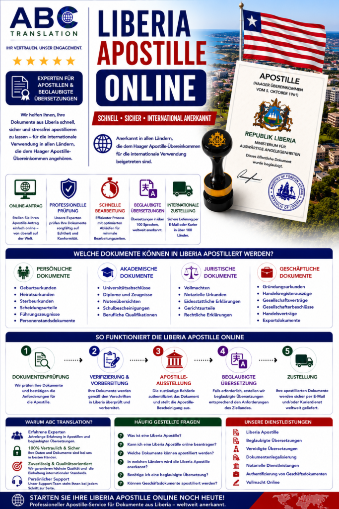 Liberia Apostille Online Schweiz
