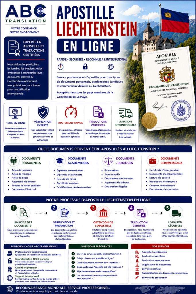 Apostille Liechtenstein en ligne